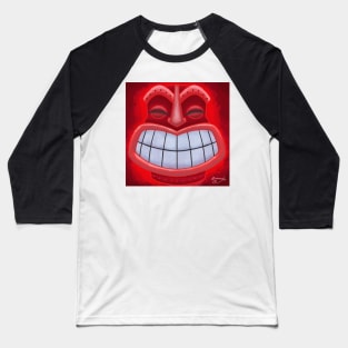 Big Mouth Tiki! (Lava) Baseball T-Shirt